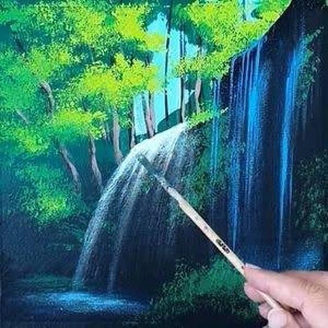 Beautiful Nature Created by Brush and Color Videos AcrylicColor