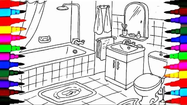 coloring pages bathroom