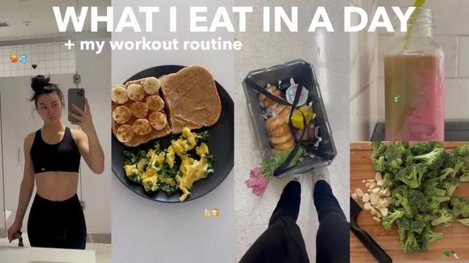 WHAT I EAT IN A DAY + MY WORKOUT ROUTINE: how I stay balanced & healthy💓🌱