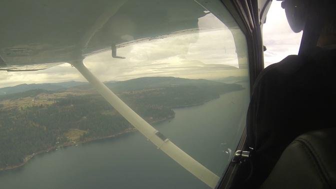 Learning to become a pilot flying over CDA Lake 10-29-2016