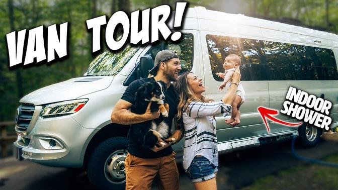 VAN TOUR | Sprinter Van Tiny Home for a FAMILY OF 3!