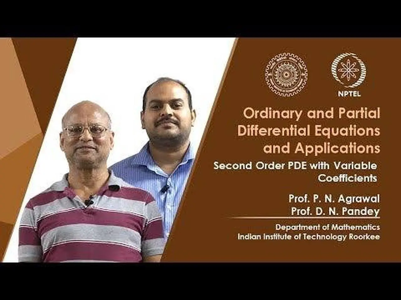 Second Order PDE with Variable Coefficients