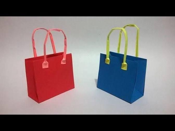 Origami Maleta o Bolso de papel How to make a paper Bag