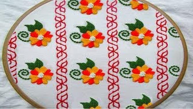hand embroidery, new nakshi kantha embroidery tutorial, nakshi katha new design