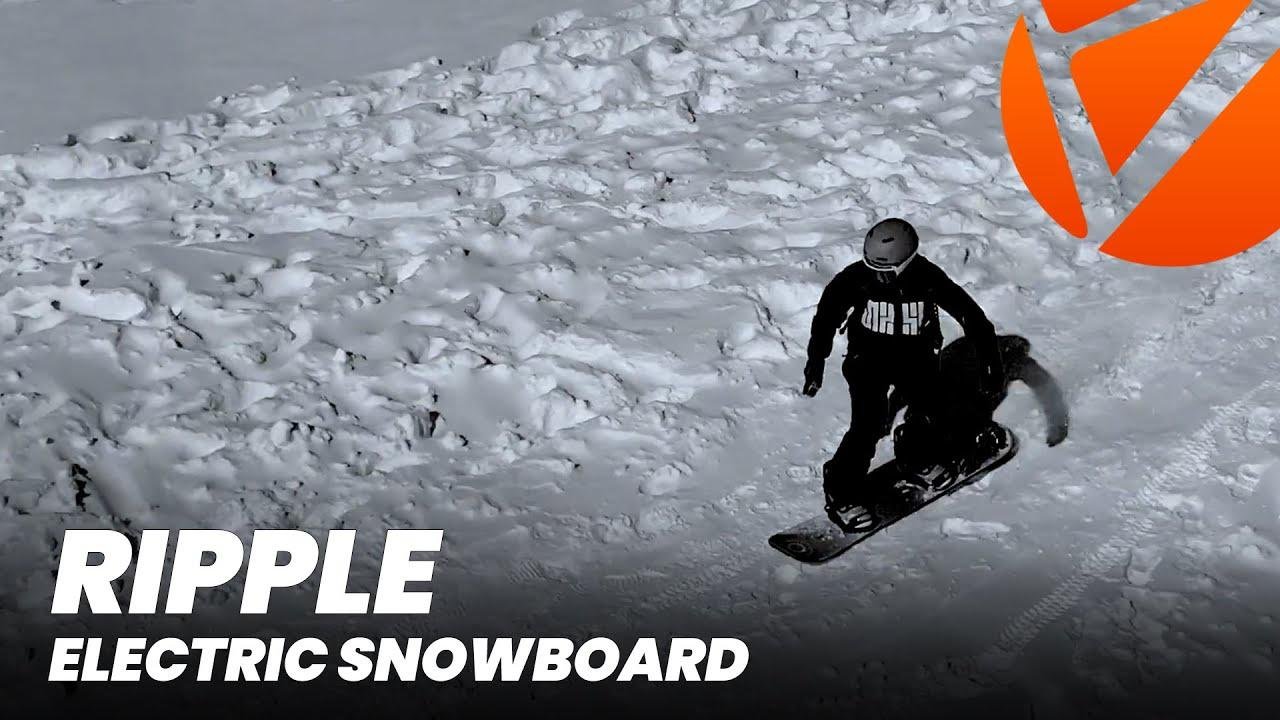 Experience the joy of skiing on flat snowfields with #cyrusher Ripple Electric Snowboard
