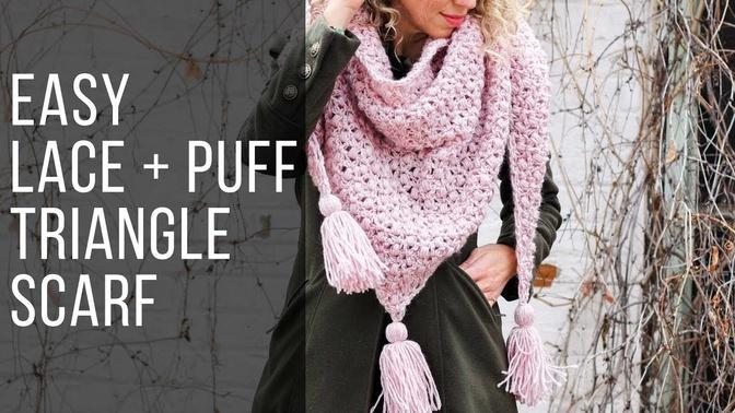How to Crochet an Easy Puff Stitch Shawl/Scarf - Free Pattern!