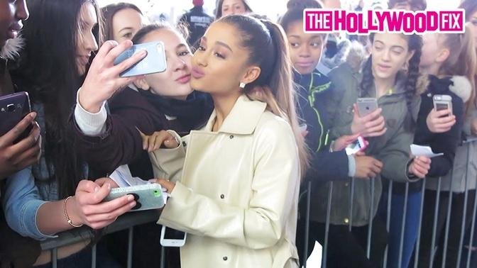 Ariana Grande Kisses Her Biggest Fans & Signs Autographs While Leaving BBC Radio In London, England