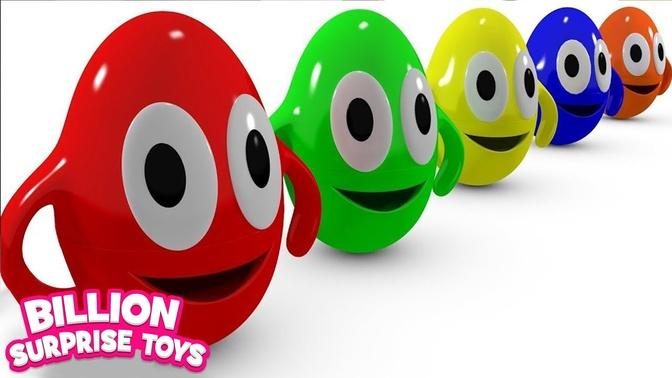 Learn Colors with Surprise Eggs  - BillionSurpriseToys Nursery Rhymes  Kids Songs