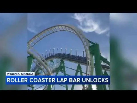 Video shows man jump off roller coaster after lap bar unlocks mid-ride