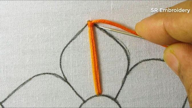 Hand Embroidery New Unique Flower Embroidery Design With Simple Flower Stitch Easy Sewing Tutorial