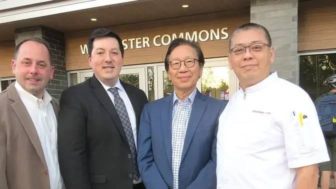 Leaders of the team at UMass Dining, from left, Garett DiStefano, Chris Howland, Ken Toong, and Alex Ong.