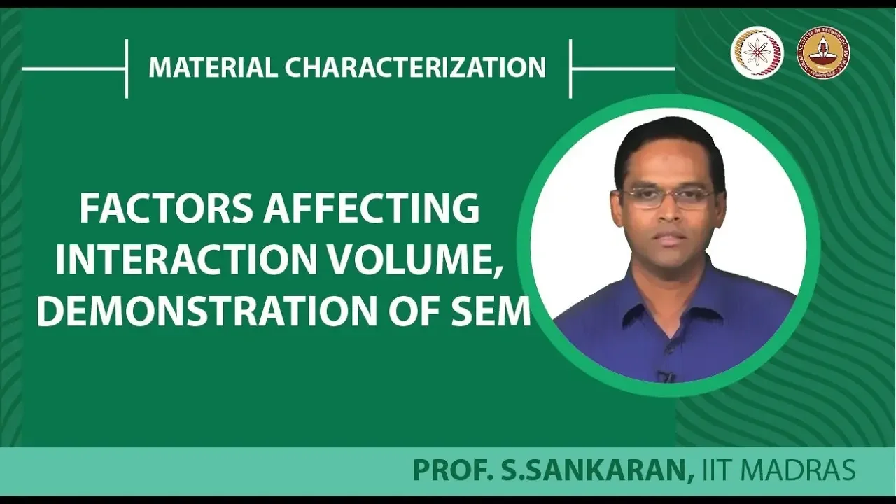 Factors affecting Interaction volume, Demonstration of SEM