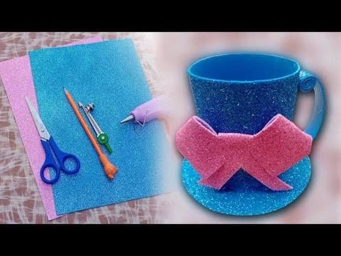 DIY Paper Cup With Saucer | Beautiful Tea Cup making | Membuat tempt ...