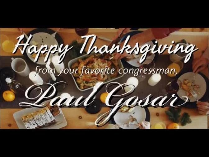 Gosar Minute: Happy Thanksgiving