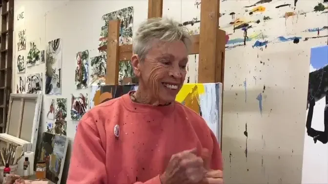 Artist Ann Thomson talks with Maria Stoljar in her studio