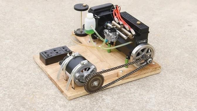 How to Make a Generator with 4 Cylinder Gasoline Engine