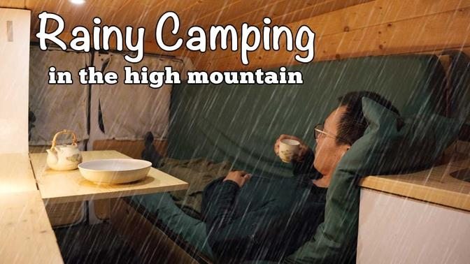 autumn camping in high mountains 