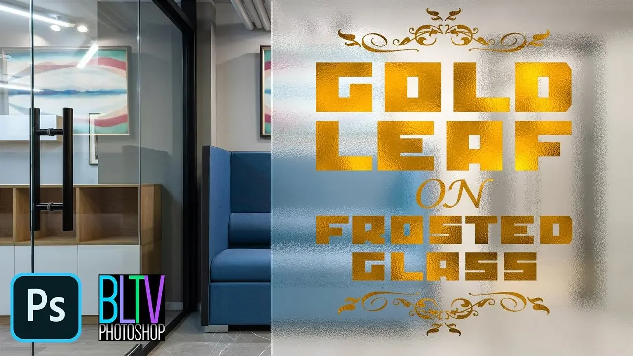 Photoshop: How to Create Gold Leaf on Frosted Glass in Photos!
