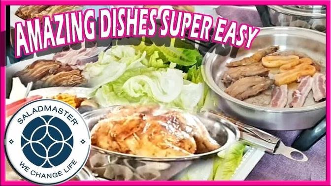 Salad Master Cooking Show Sangeopsal + Cooking Roast Chicken Quick & Easy save time Electricity