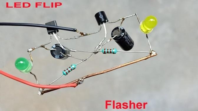 Flip Flop Dual LED Flasher Circuit Using Transistor BC547