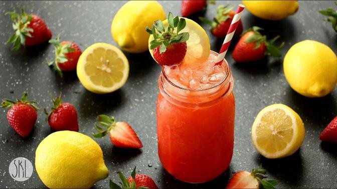 1 Minute Recipe _ Strawberry Lemonade.