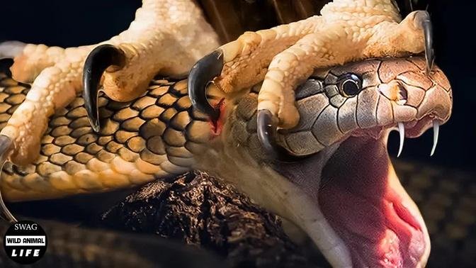 Eagle Hunts And Tears Poisonous Snakes Body, Venomous Snakes Writhe In Pain | Wild Animals