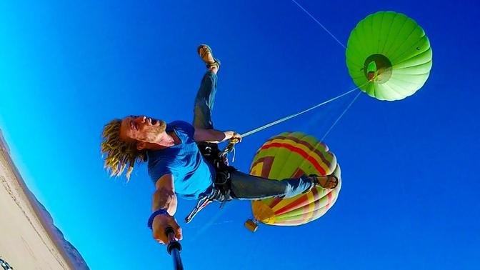 Epic Hot Air Balloon Rope Swing in 4K | DEVINSUPERTRAMP