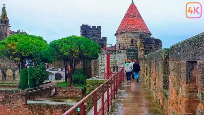 Inside Beautiful Château Comtal de Carcassonne, Medieval Castle, Immersive Virtual Walk 4K UHD