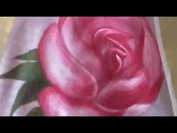 DIY/ How to paint rose flower on cotton dupatta/ fabric colour painting ...