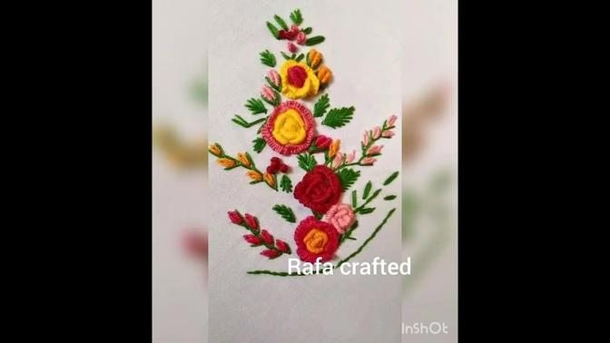 hand Embroidery flower design 🖤 kurti, kamiz, t-shirt design ❤️❤️