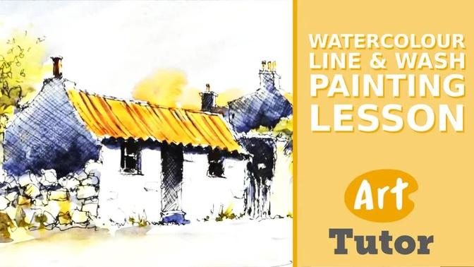 Watercolour Line & Wash Painting Lesson