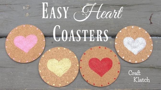 Easy Stenciled Heart Coasters | Another Coaster Friday | Craft Klatch