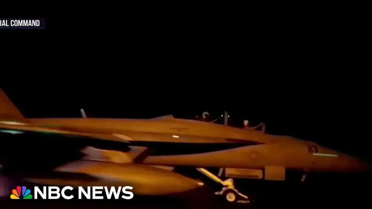 Video shows American fighter jets launching from Red Sea on Saturday night