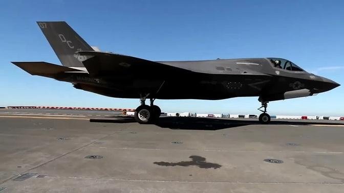 F-35 Aircraft Conduct Flight Operations Aboard USS Tripoli for the 1st Time