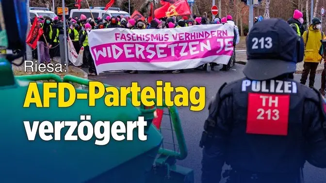 Massive Proteste verzögerten Beginn des Bundesparteitags der AfD – Polizei muss Wege räumen