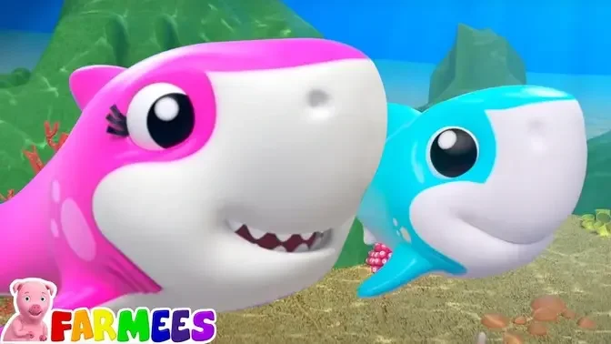 Laughing Baby Shark Song, Cartoon Videos, Preschool Rhymes by Farmees