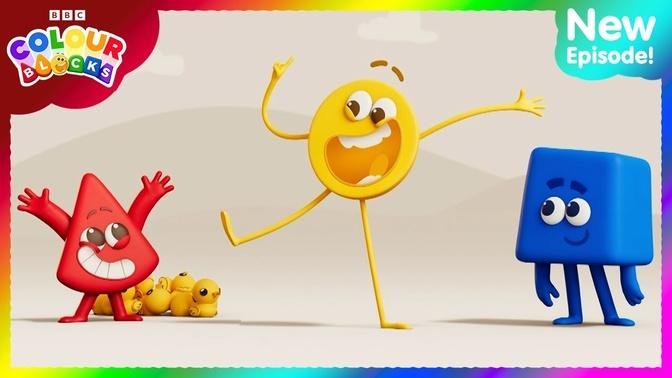 Yellow meets Red and Blue! _ Kids learn colours _ Series 1 Ep 5 _ @Colourblocks
