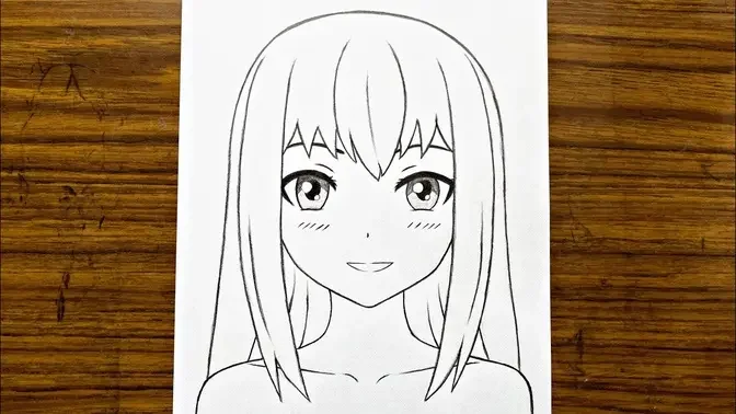 How to draw cute anime girl for beginners || Easy anime drawing || Easy  drawing ideas for beginners