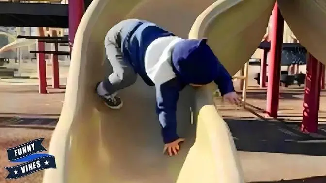 Can't Stop LAUGHING - Funny Baby Falling Down Slide | Baby Fails | Funny Vines