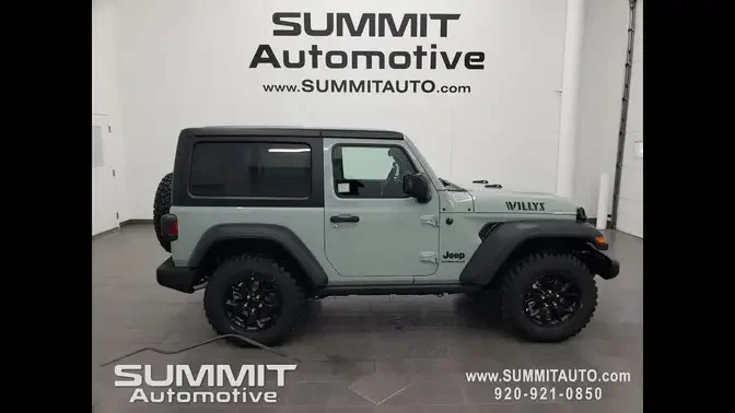 2023 JEEP WRANGLER 2 DOOR WILLYS SPORT EARL GRAY CLEARCOAT 4K WALKAROUND