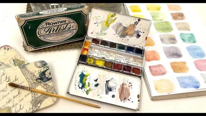 Compare Vintage Rowney Watercolors Swatching Colors to Get a Nostalgic Cottagecore Palette Aesthetic