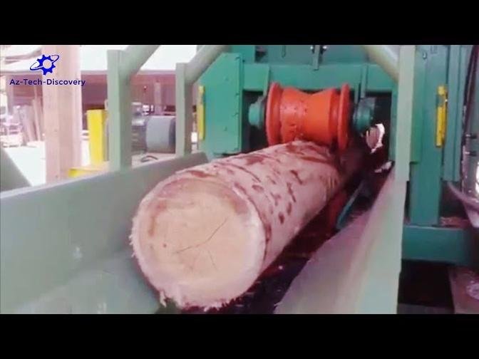 Amazing Tree Peeling Machine in action and Fastest Woodworking Machine Process
