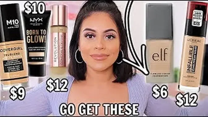 TOP 5 DRUGSTORE FOUNDATIONS: YOU HAVE TO TRY THESE! *full coverage + long wearing*