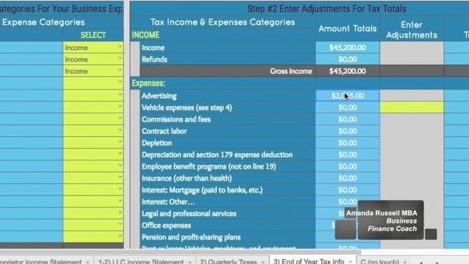 Categorizing Business Tax Categories [Worksheet #3 V2] | Videos ...