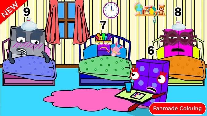Oh No! Numberblocks 7 8 9 Sick! Numberblocks Fanmade Coloring Story
