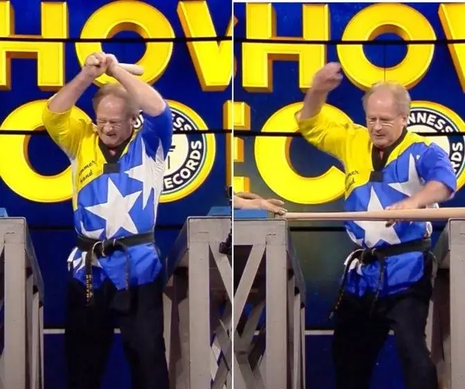 Most baseball bats broken Guinness World Records