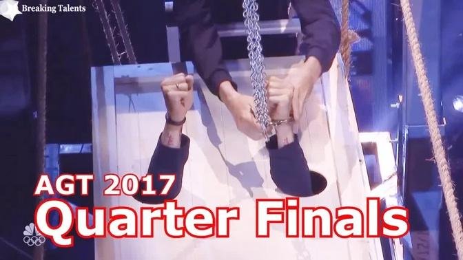 Damian Aditya  Escape/Magic Act Technical Problem Quarter Finals America's Got Talent 2017 Live  2