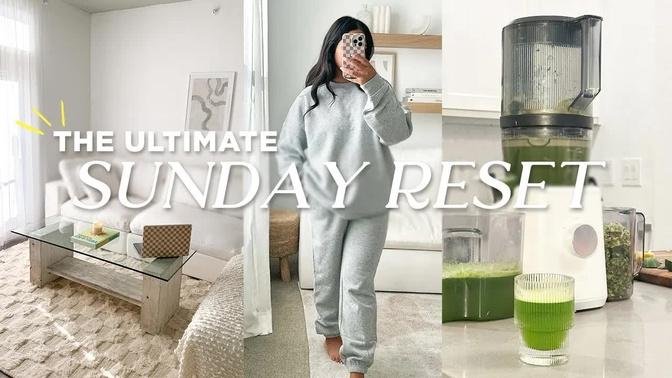 The ULTIMATE Sunday Reset Vlog 2023 | planning daily habits, BEST juicing recipe & deep cleaning