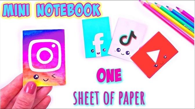 DIY MINI NOTEBOOK ONE SHEET OF PAPER - DIY Social Media School Supplies
