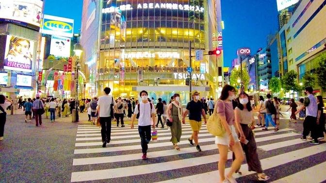 [Shibuya Walk in Tokyo] Night city ♪ (4K ASMR non-stop 1 hour 02 minutes)